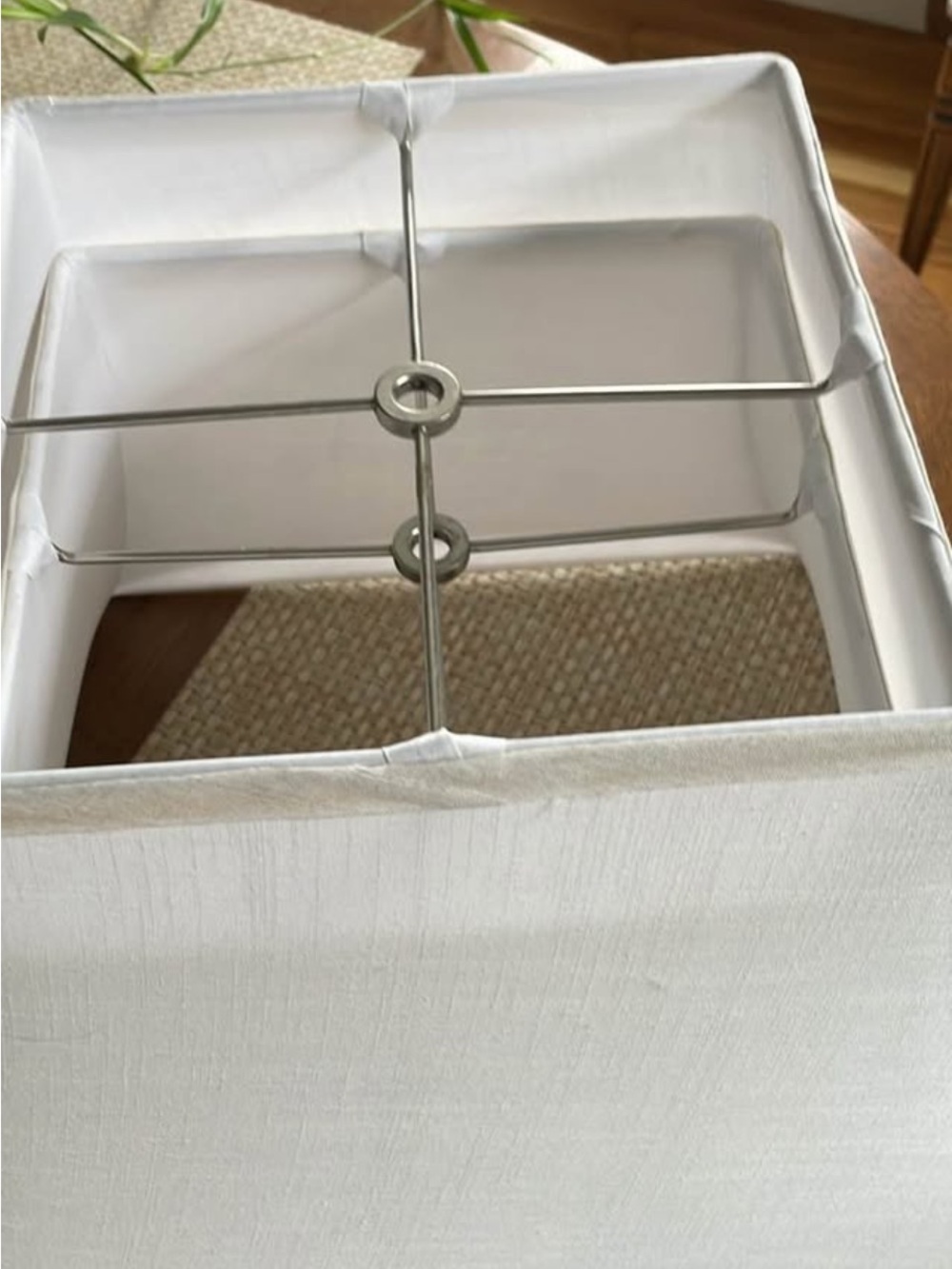 White Fabric Square Lamp Shade - Pair - Picture 3 of 3